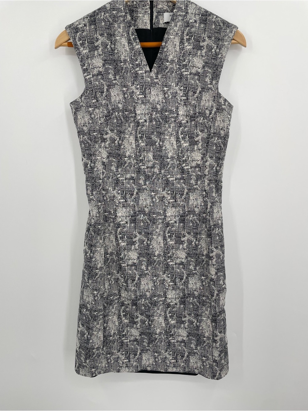 MM.LaFleur Black White Textured Sheath Dress Size 6 Work Office Chic